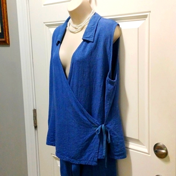 White Stag Denim Blue Sleeveless Pantsuit Size Small - Picture 8 of 9